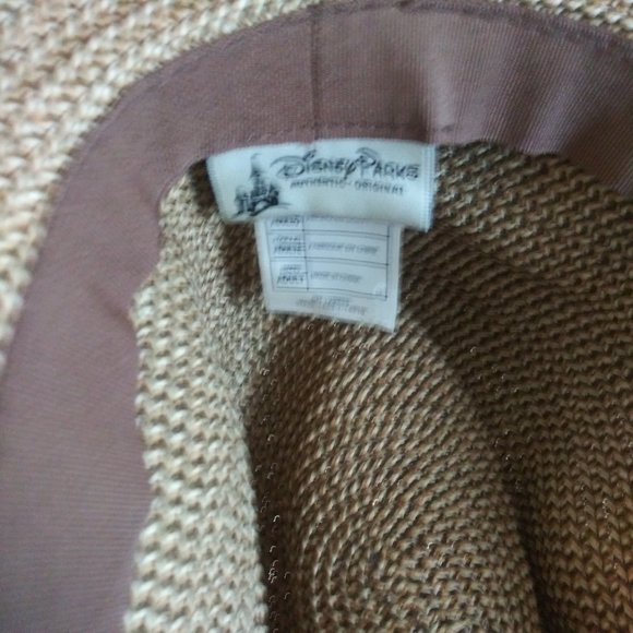 Disney Resorts Straw Fedora Wide Black Grosgrain Ribbon Band Gold Mickey Icon - Picture 2 of 2